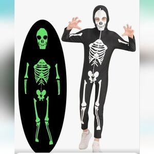Kids Black Skeleton Costume - Glow in the Dark